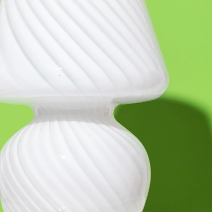 Glass Mushroom Lamp - Tall / White Stripe image 5