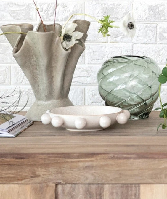 Stoneware Speckled Bowl w/ Orbs image 1