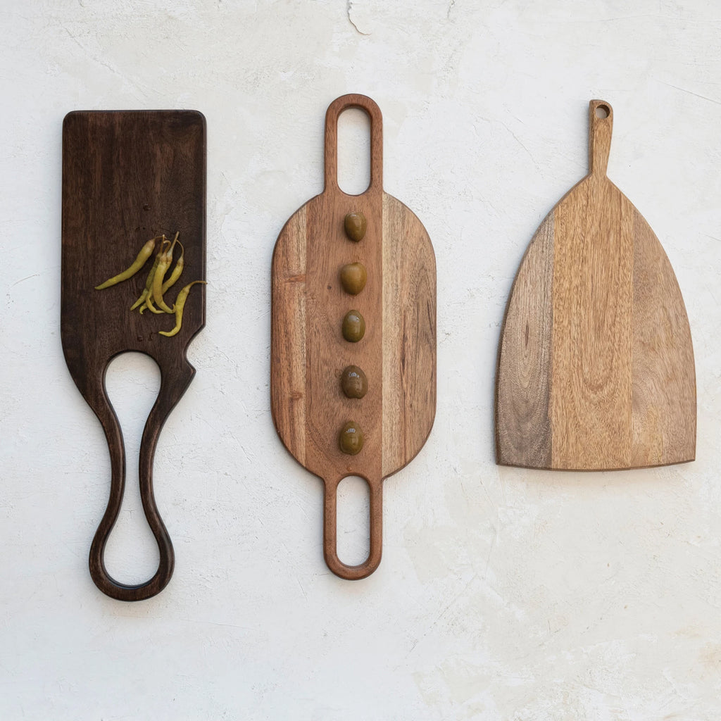 Acacia Wood Cheese Board w/ Handles image 2