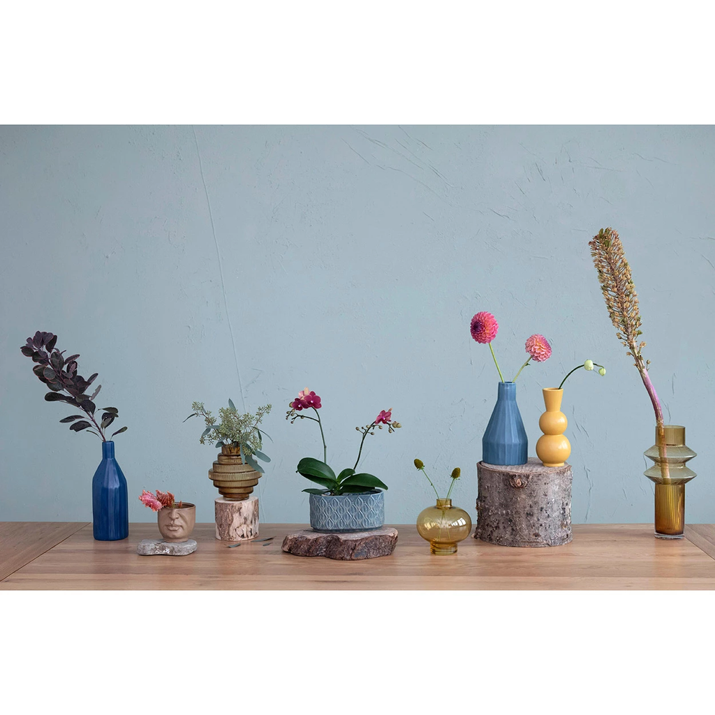 Matte Navy Ceramic Vase image 1