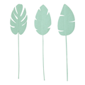 Paper & Wire Leaf Pick - Mint (Set of 3) image 0