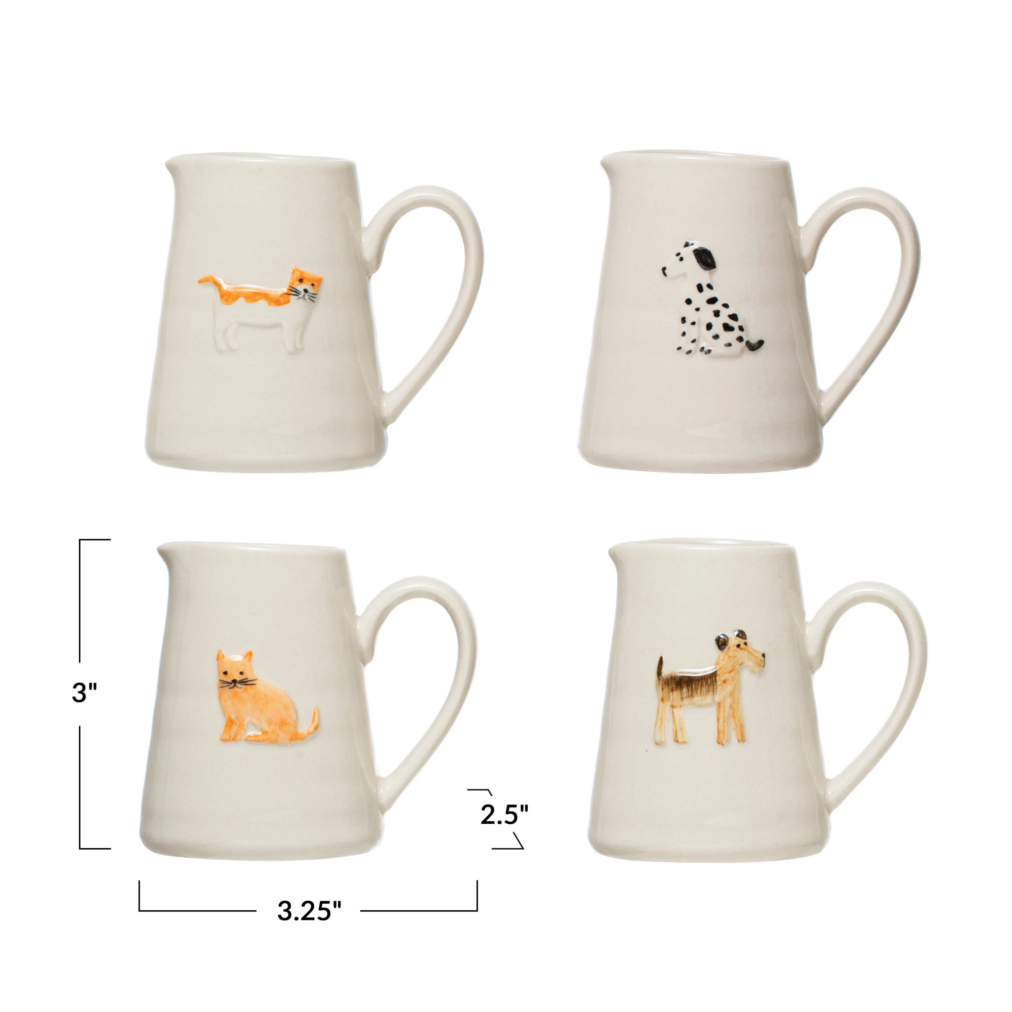 Hand-Painted Cat/Dog Stoneware Creamer image 2