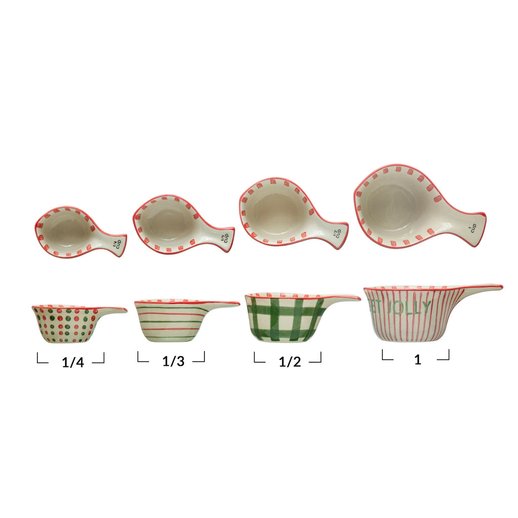 Stoneware Measuring Cups w/ Patterns image 2