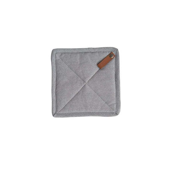 Square Cotton Pot Holder with Leather Loop image 1