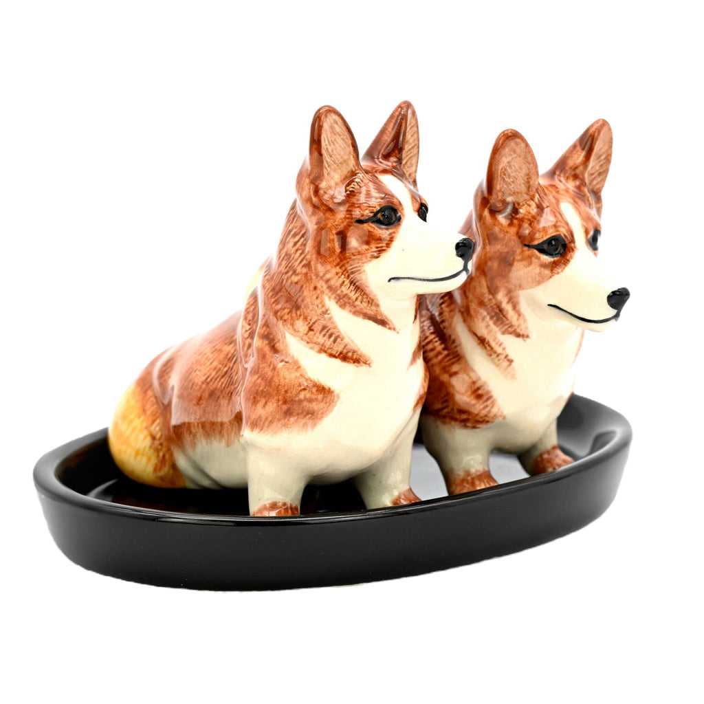 Salt and Pepper Shaker - Brown Corgi image 1