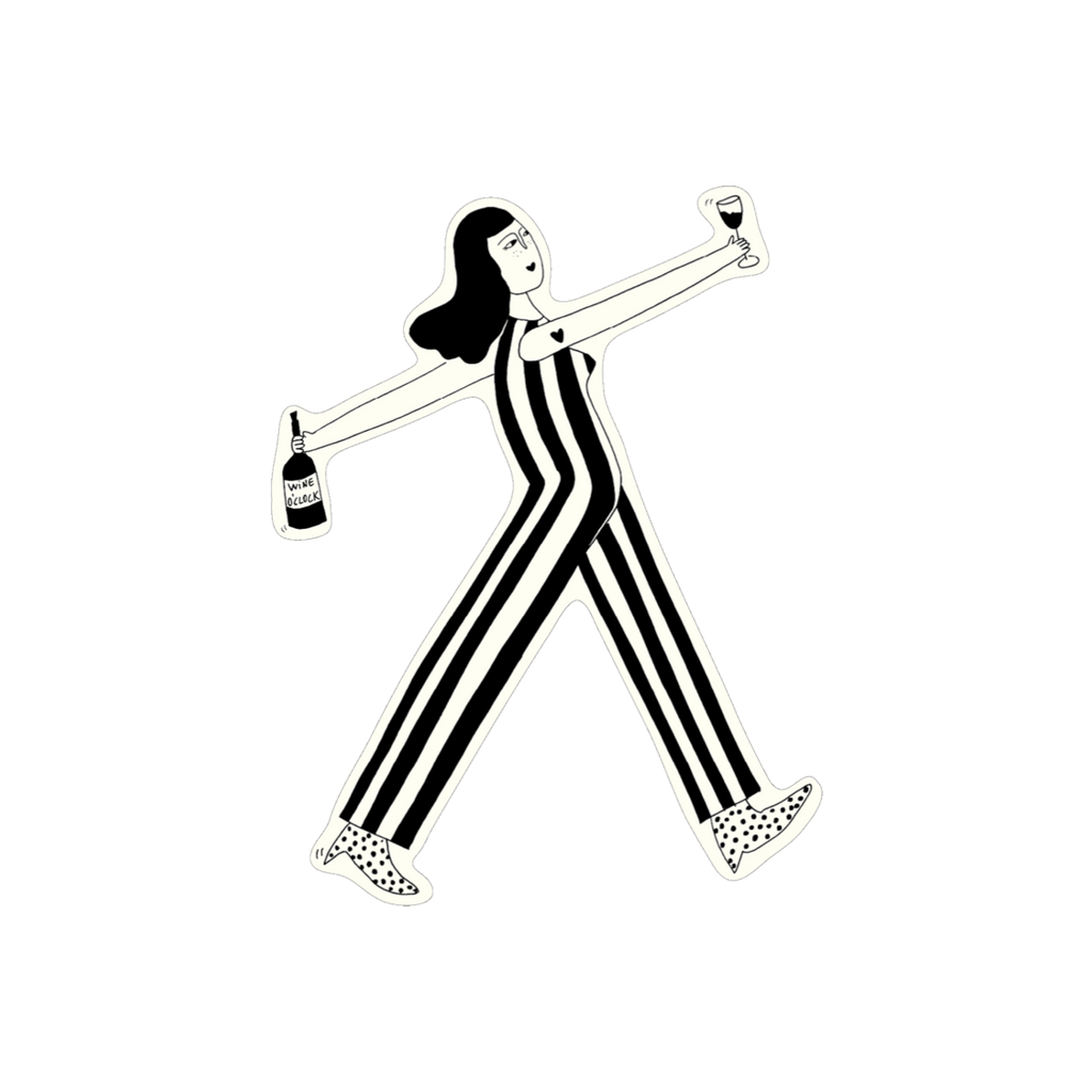 Vinyl Sticker - Wine o'clock
