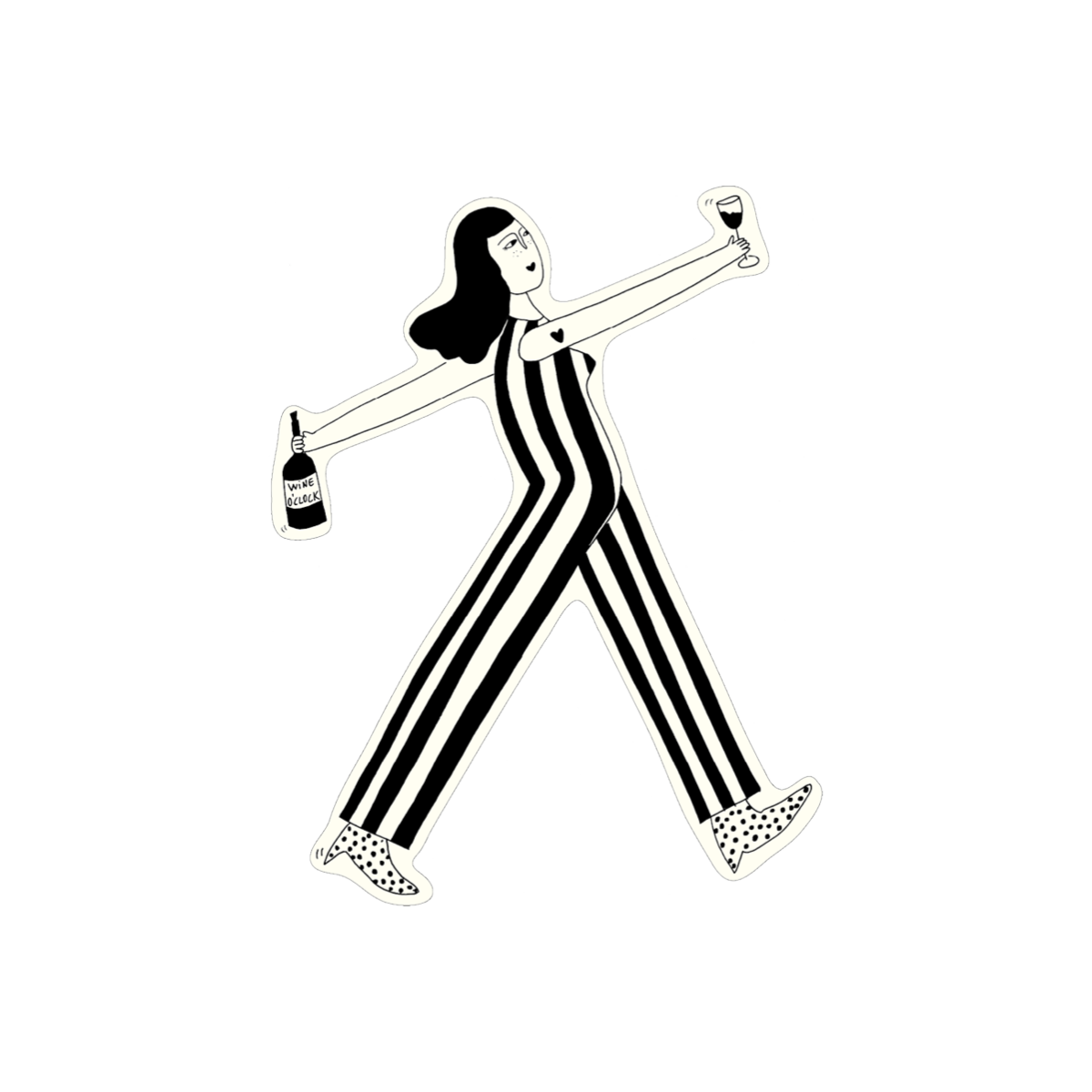 Vinyl Sticker - Wine o'clock
