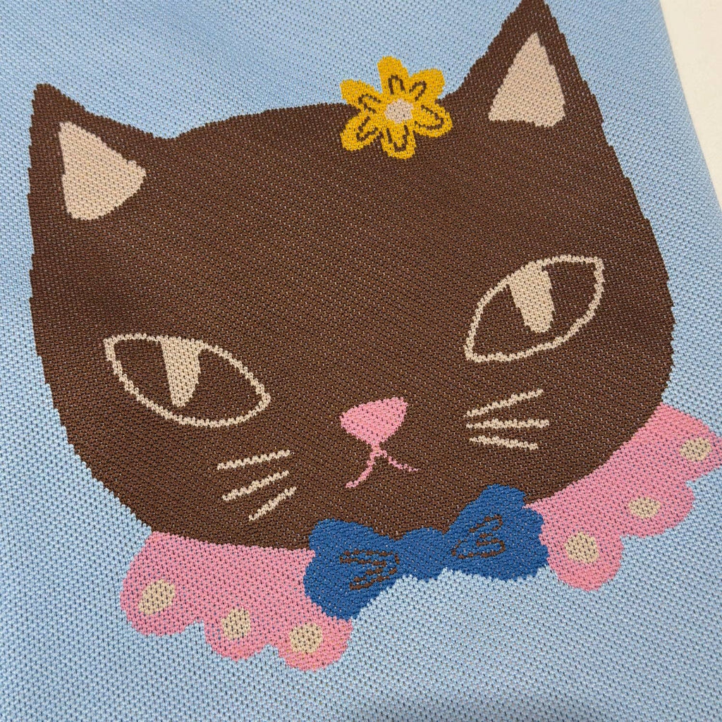Chat Au Chocolat Knit Tote Bag