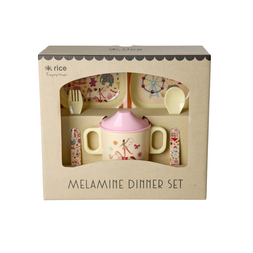 Melamine Baby Dinner 4 pcs Set - Pink