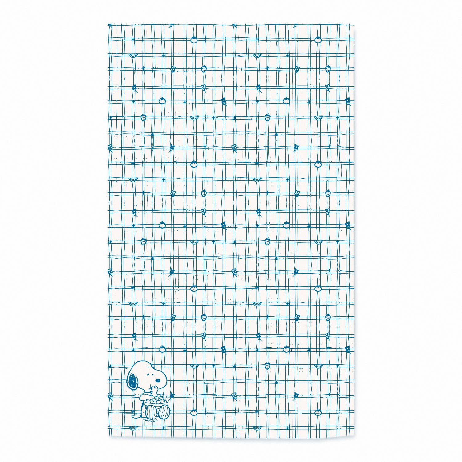 Snoopy Cherry Basket Tea Towel - Blue