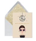 Disco Party Girl Birthday Greeting Card image 0