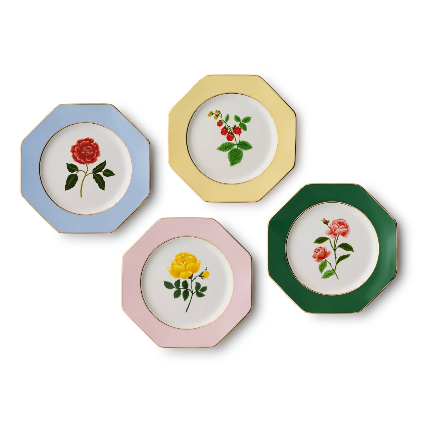 Roses Porcelain Dessert Plate Set image 0