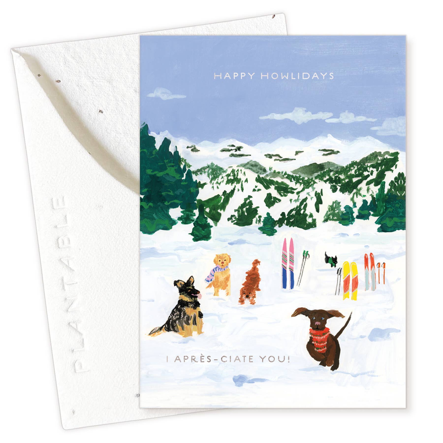 Skiing Pups - Holiday Card Mini