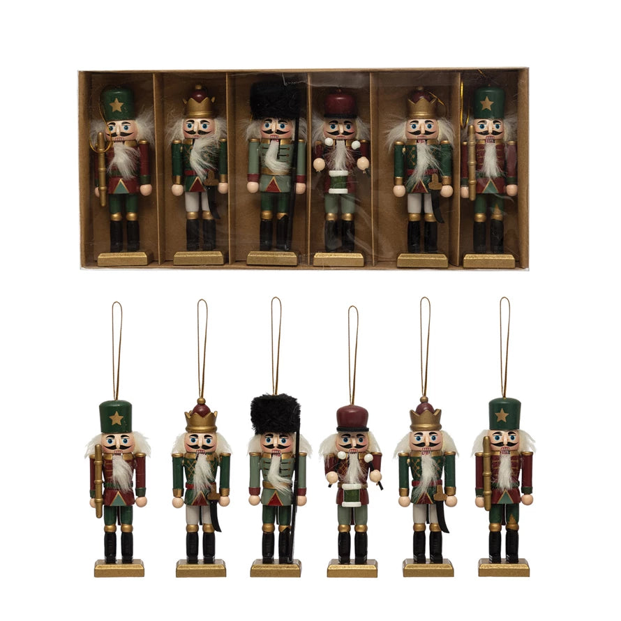 Wood Nutcracker Ornaments - Set of 6 image 0