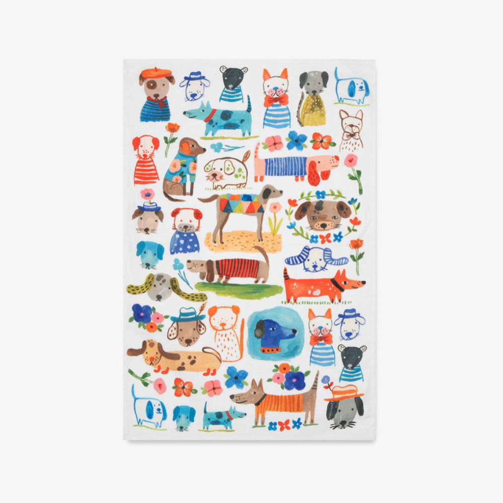 Painted Dog Tea Towel image 0