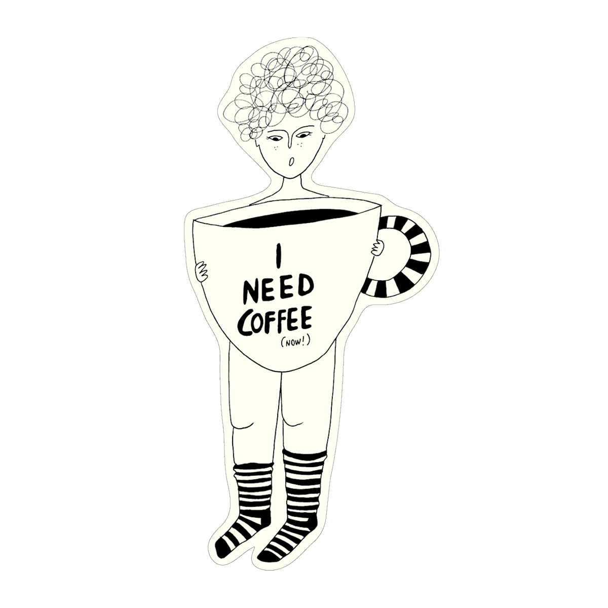 Vinyl Sticker - Coffee Now