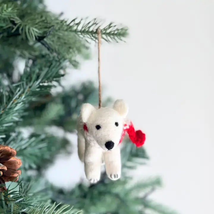 Felt Ornament - Polar Bear w/ Scarf image 2