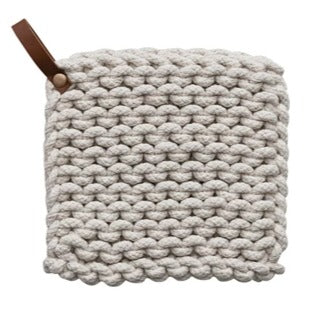 Crocheted Pot Holder w/ Leather Loop image 3