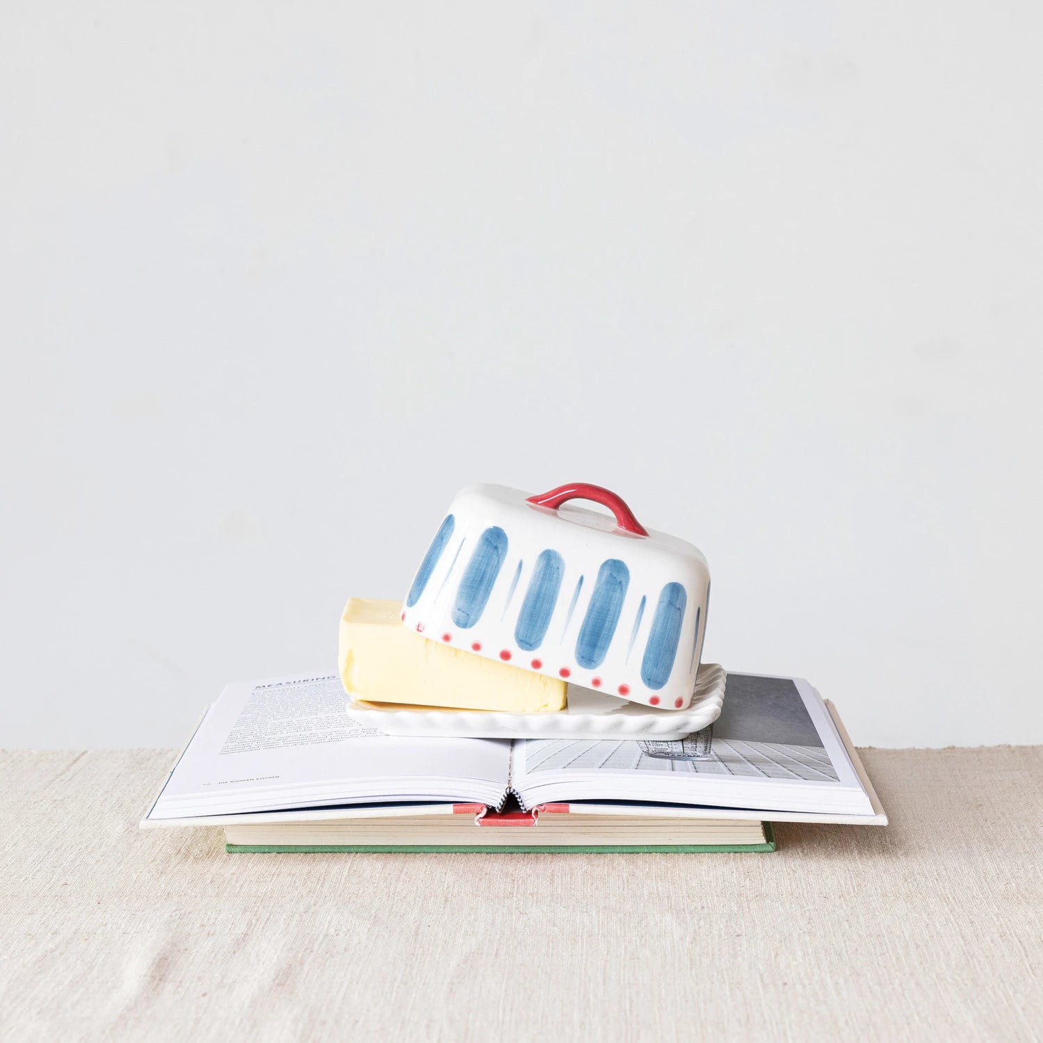 Hand-Painted Butter Dish w/ Scalloped Edge image 4