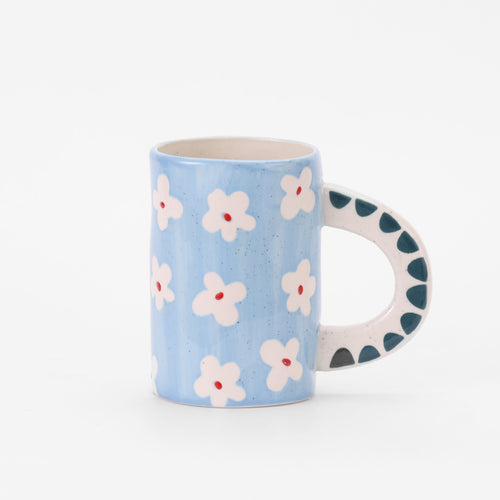 Blue Flower Ceramic Mug image 0