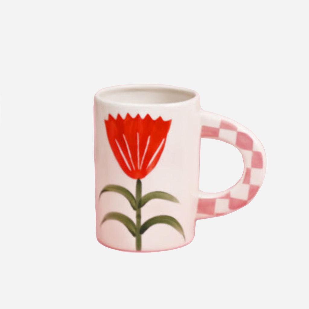 Red Flower Ceramic Mug image 0