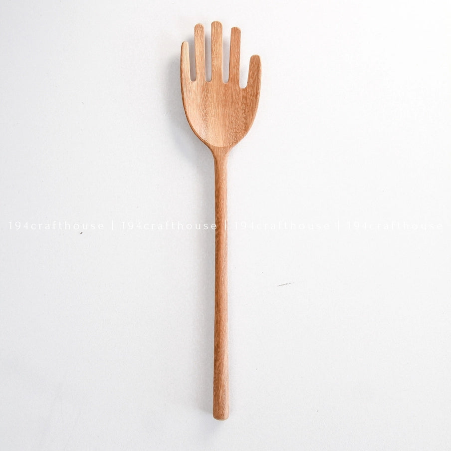 Hand Shaped Wooden Salad Spoon image 0