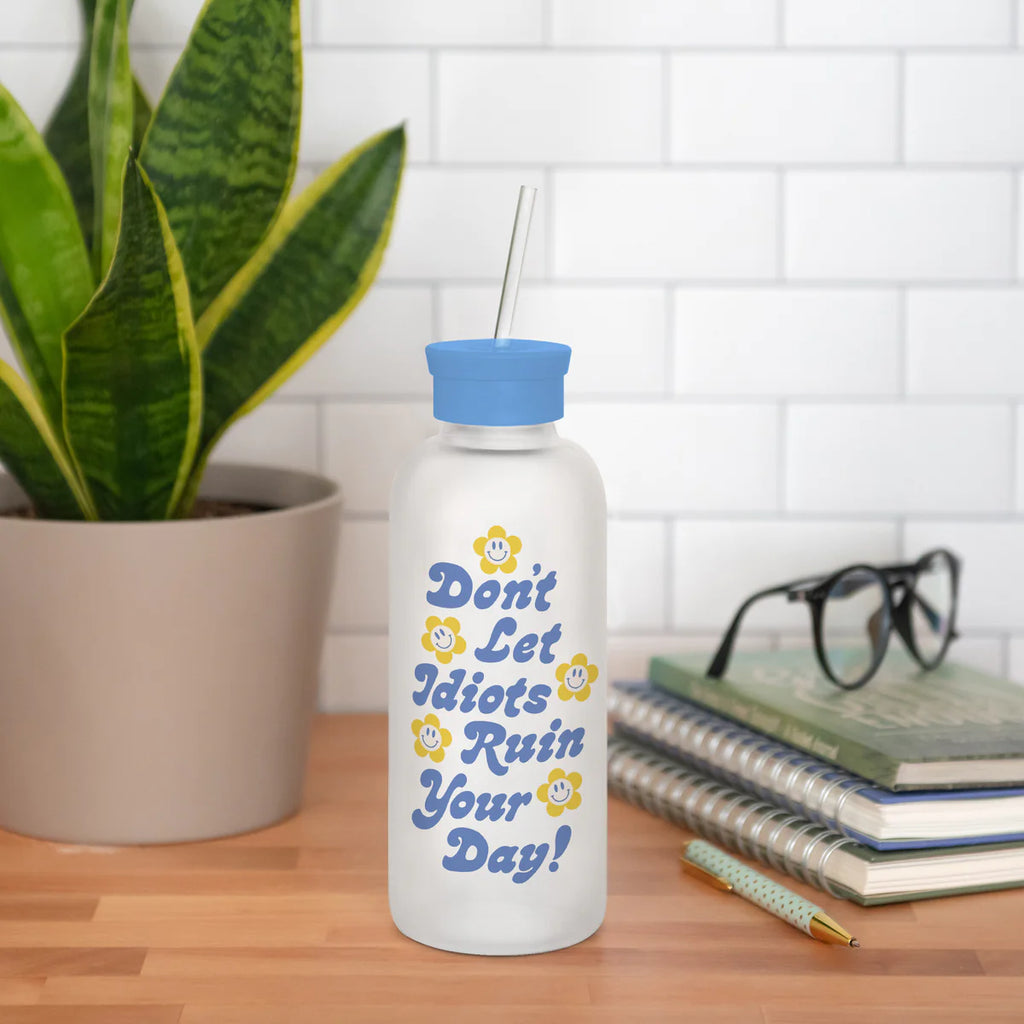 Don't Let It Ruin Your Day Glass Bottle w/ Straw image 3