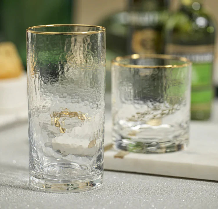 Negroni Highball Glass w/ Gold Rim image 1