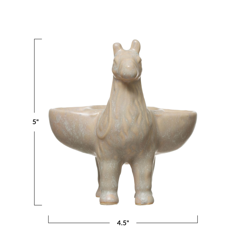 Decorative Stoneware Standing Llama Dish image 3