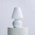 Glass Mushroom Lamp - Tall / White Stripe image 0