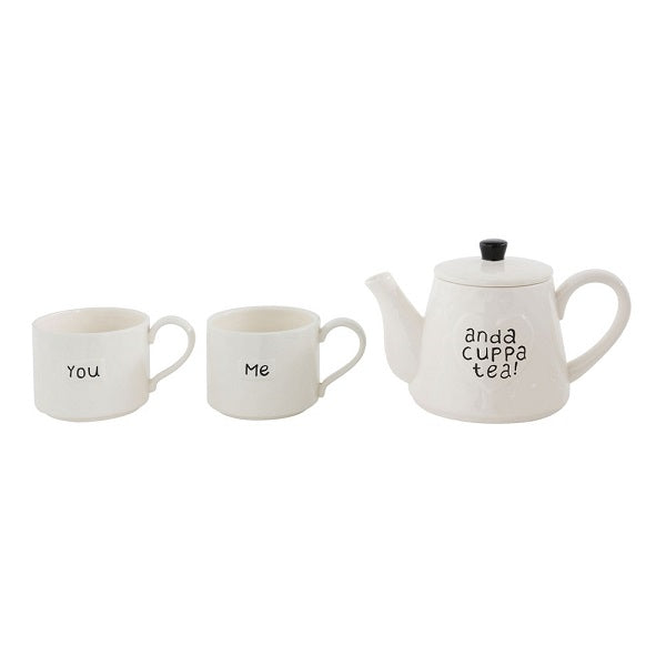 Stackable Teapot & Mugs Set of 3 image 0