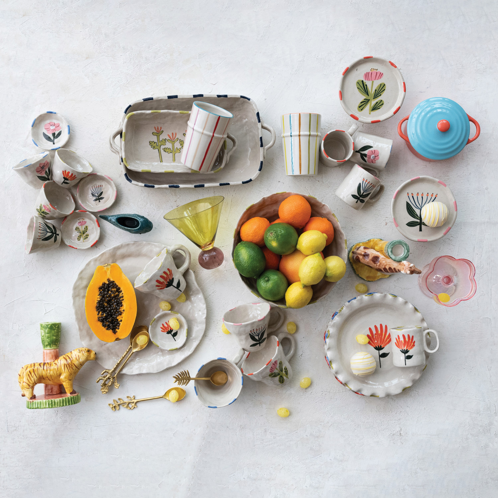 Hand-Painted Stoneware Dish image 5