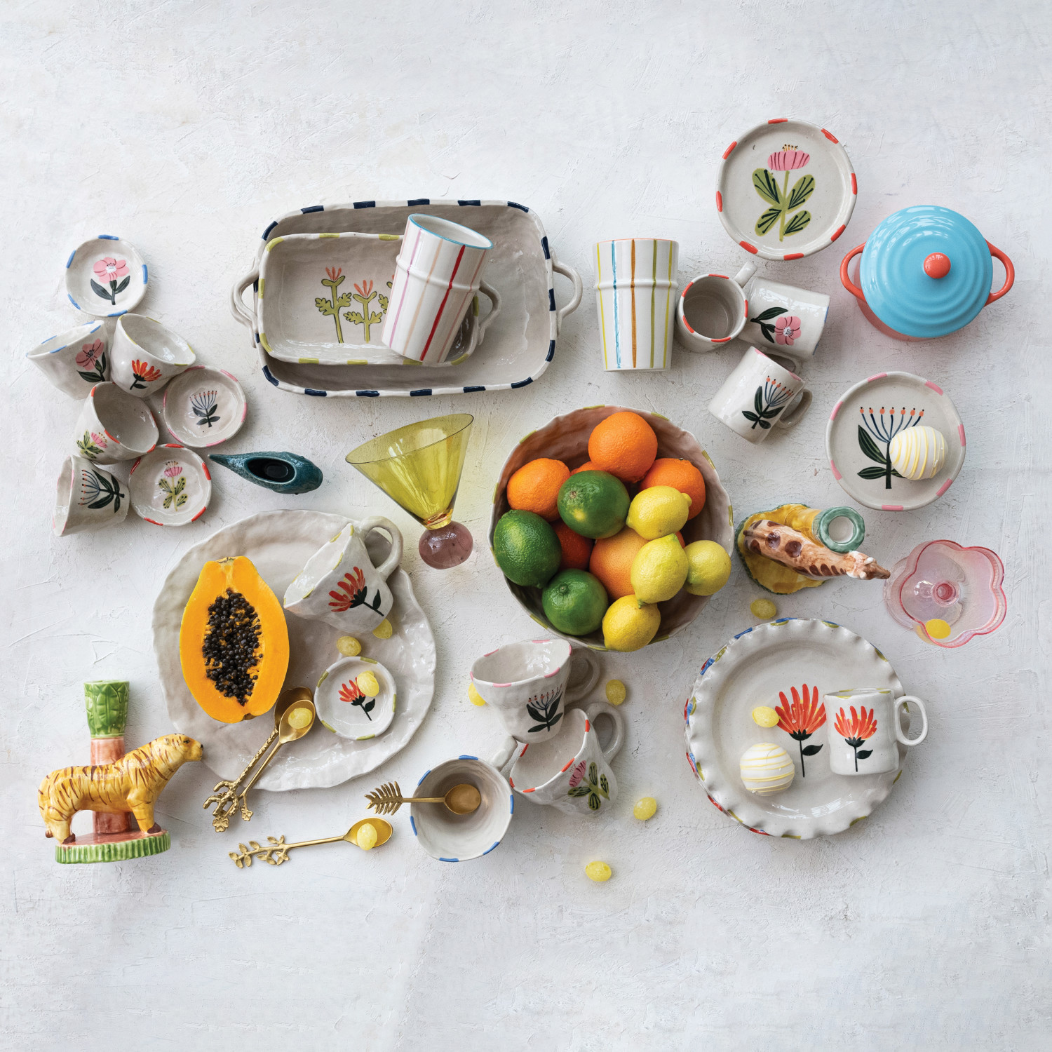 Hand-Painted Stoneware Dish image 5