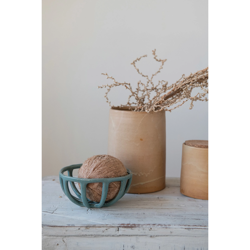 Handmade Stoneware Basket Bowl image 7