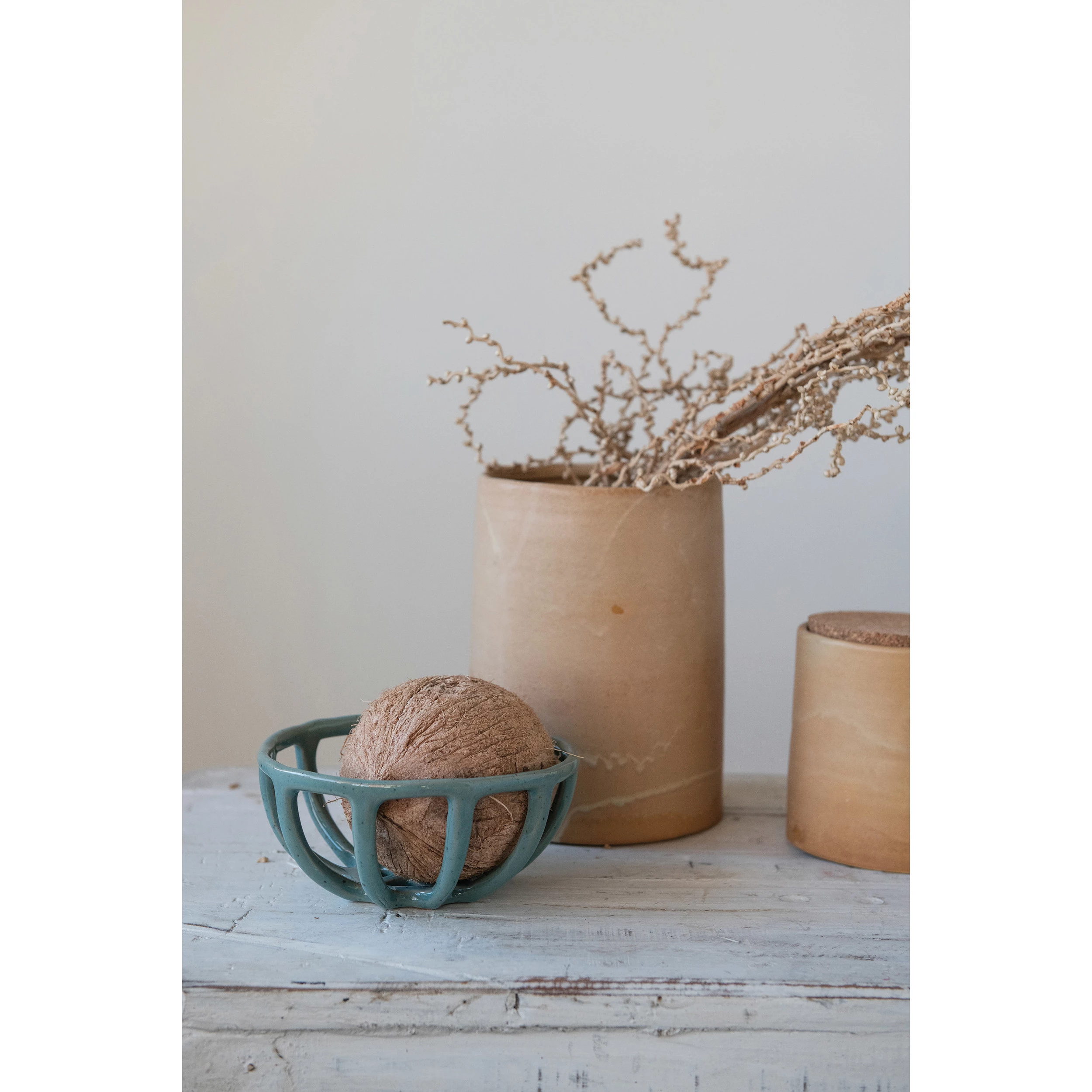 Handmade Stoneware Basket Bowl image 7