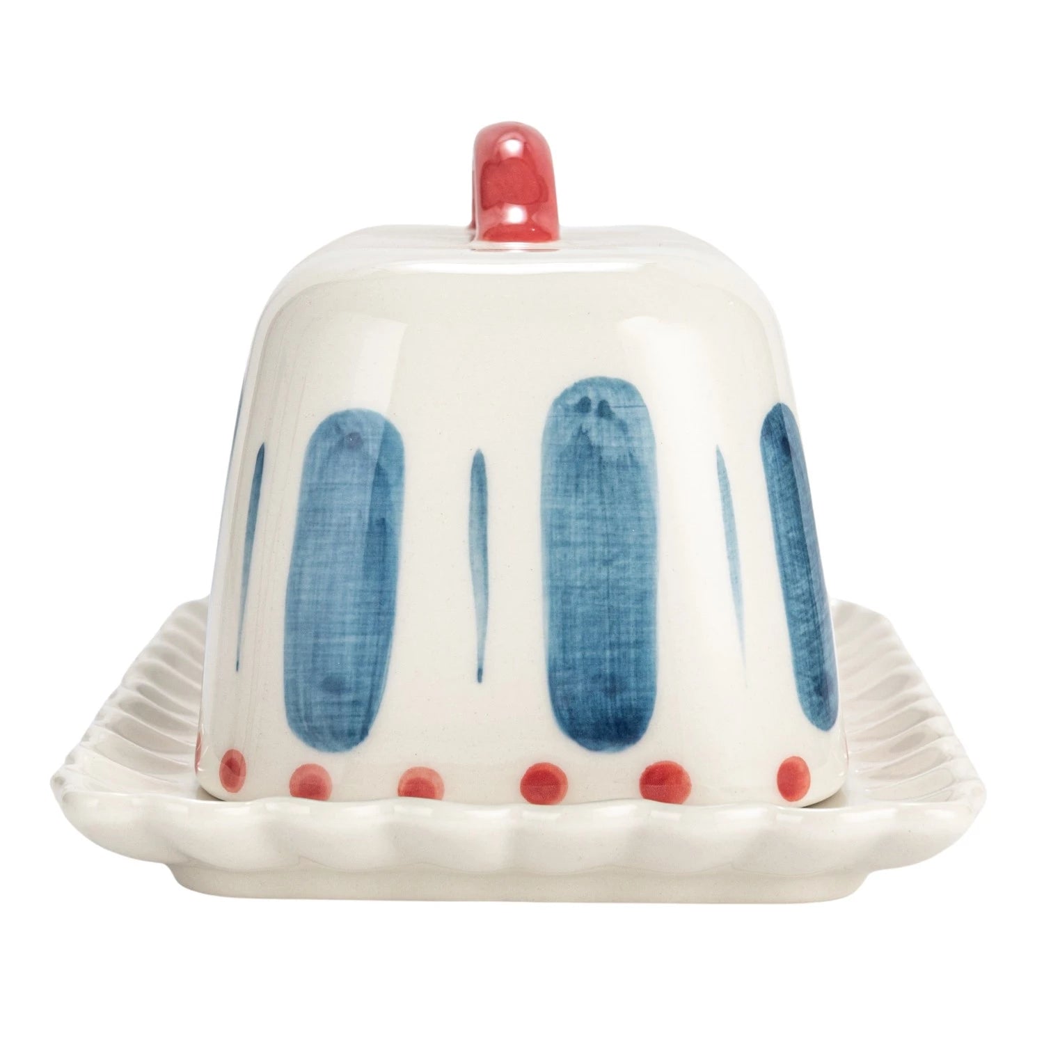 Hand-Painted Butter Dish w/ Scalloped Edge image 3