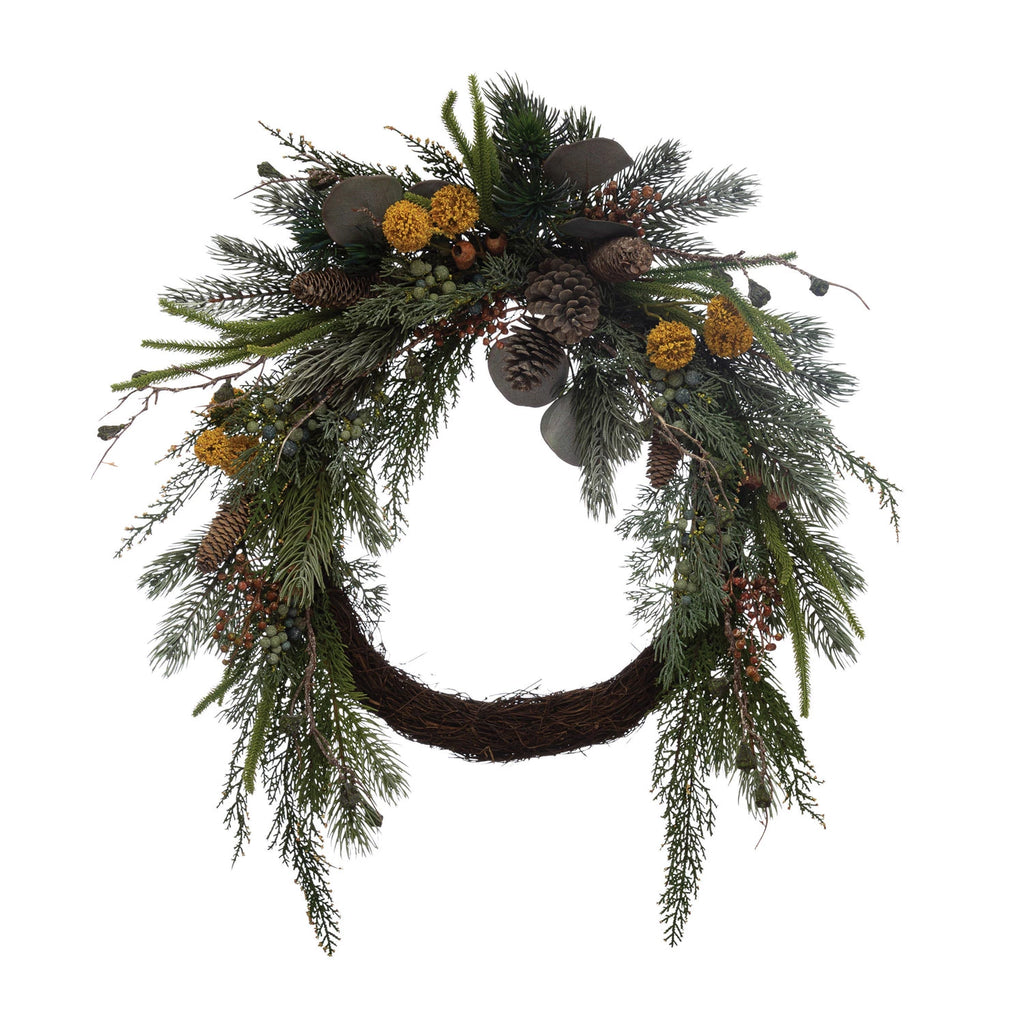 Faux Mixed Evergreen Wreath image 0