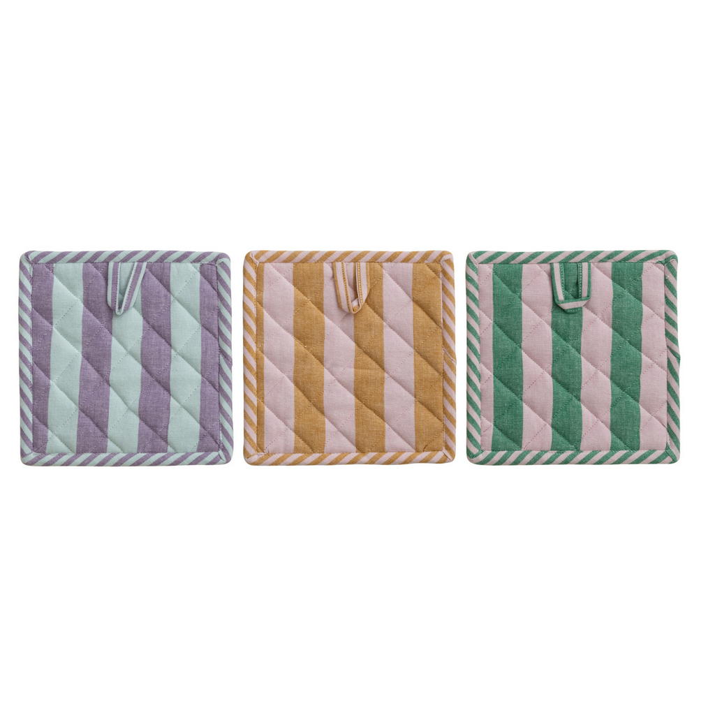Woven Cotton Striped Pot Holder image 1