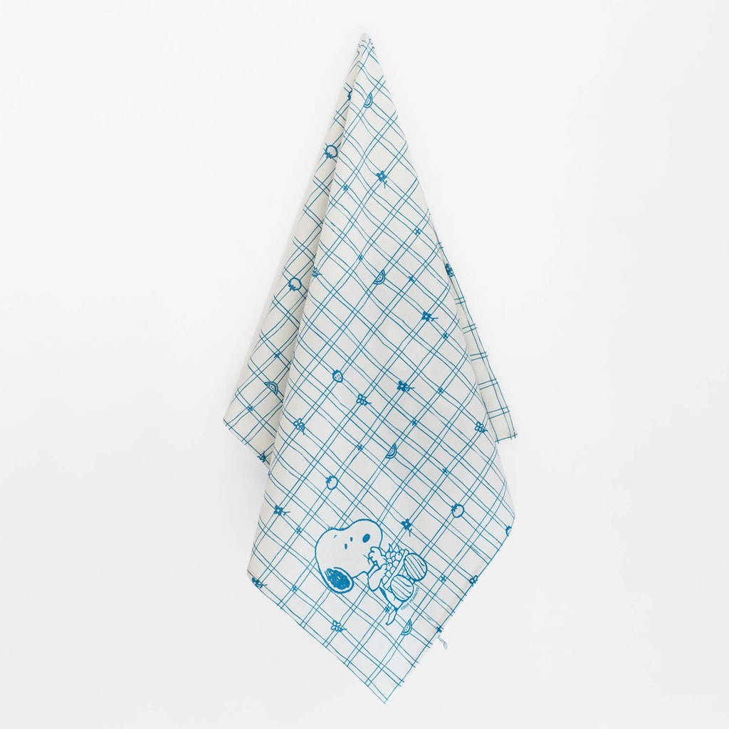 Snoopy Cherry Basket Tea Towel - Blue
