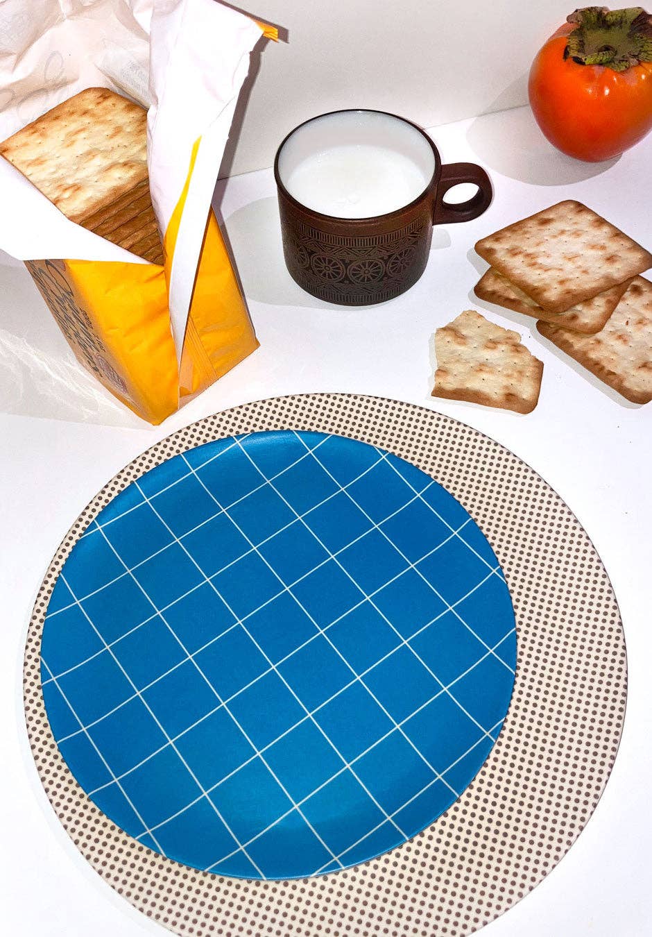 Blue Grid Side Plate
