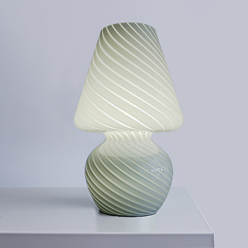 Glass Mushroom Lamp - Tall / White Stripe image 1