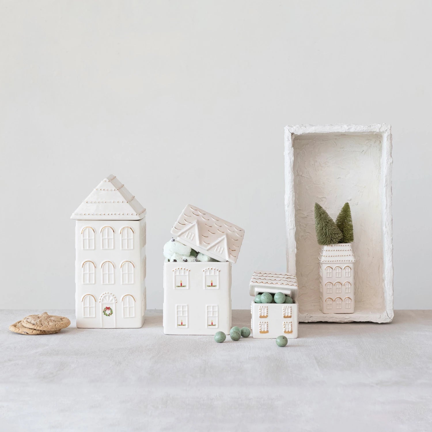 Stoneware House Cookie Jar image 1