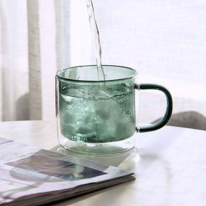 Colored Double Wall Glass Mug image 7