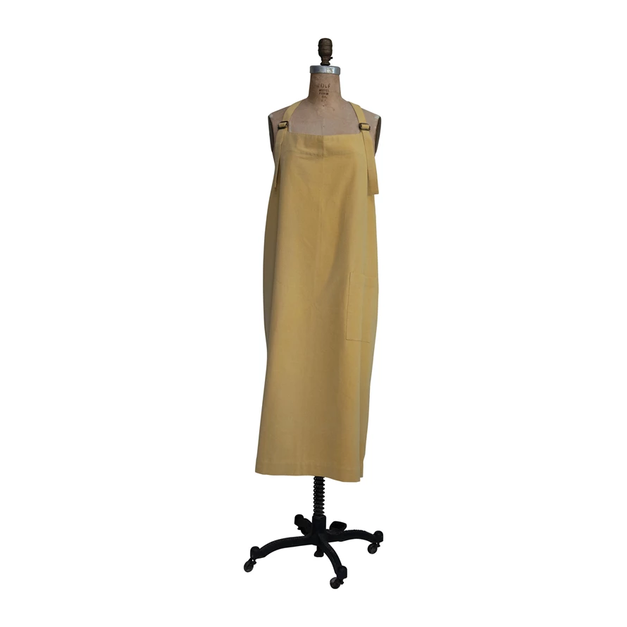 Cotton Cross Back Apron - Yellow image 0