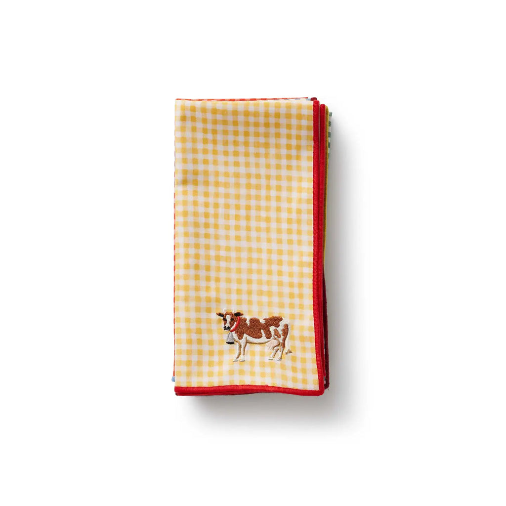 Home Sweet Home Embroidered Cotton Napkins - Set of 4