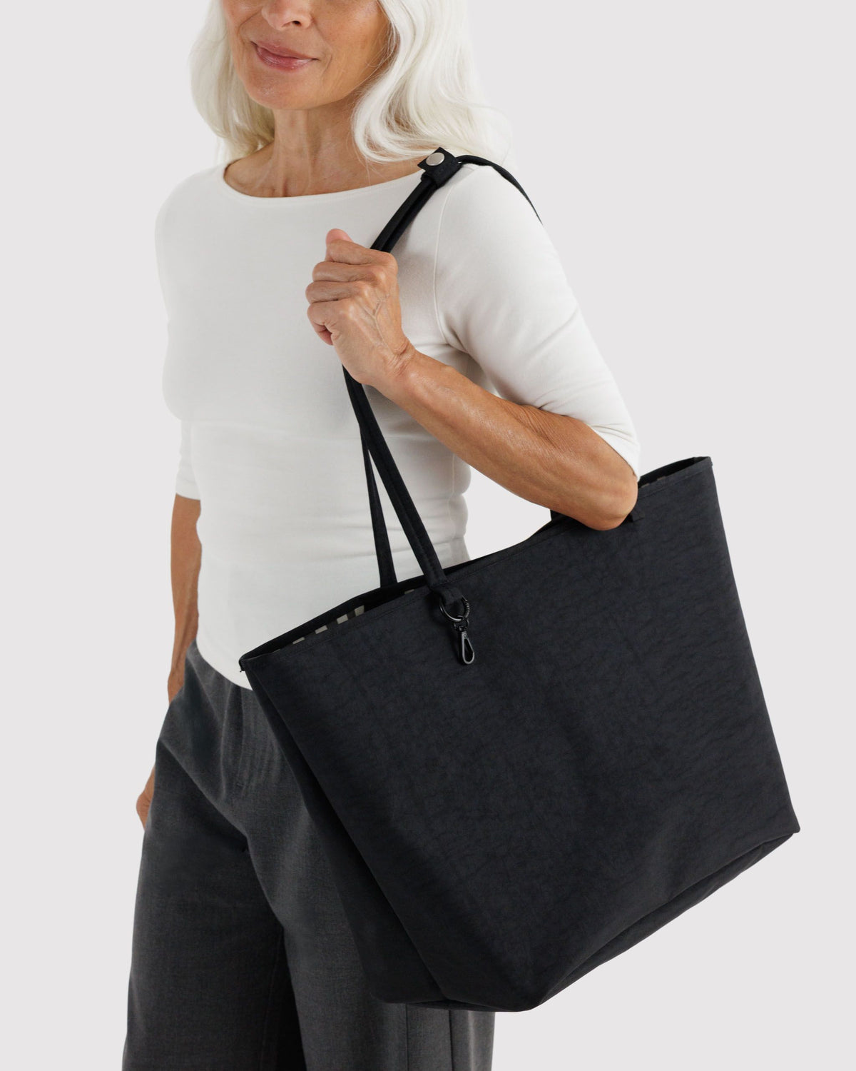 Nylon Reverstible Tote - Black Mix