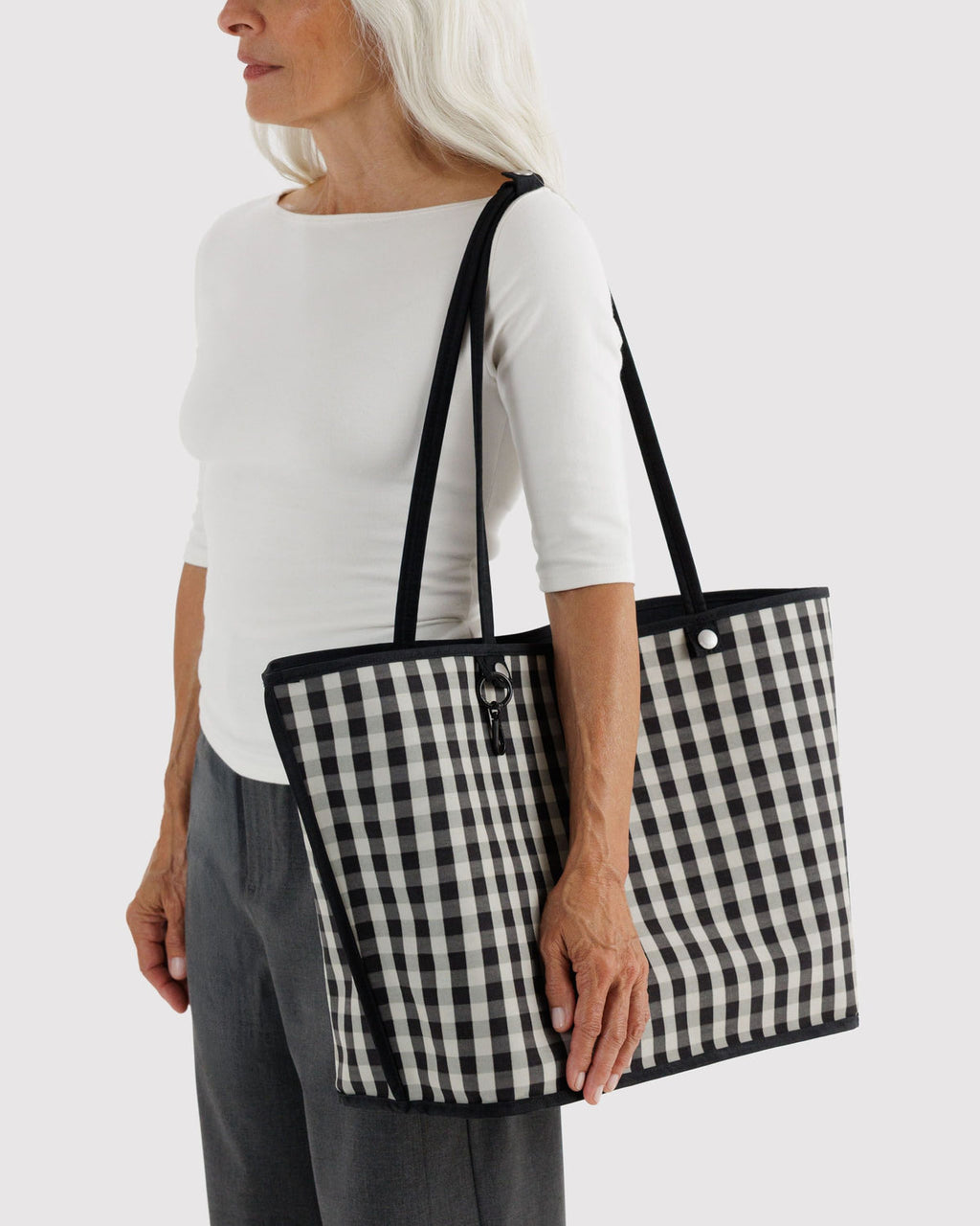 Nylon Reverstible Tote - Black Mix