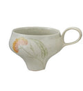 Hand-Painted Stoneware Mug with Flowers