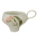 Hand-Painted Stoneware Mug with Flowers
