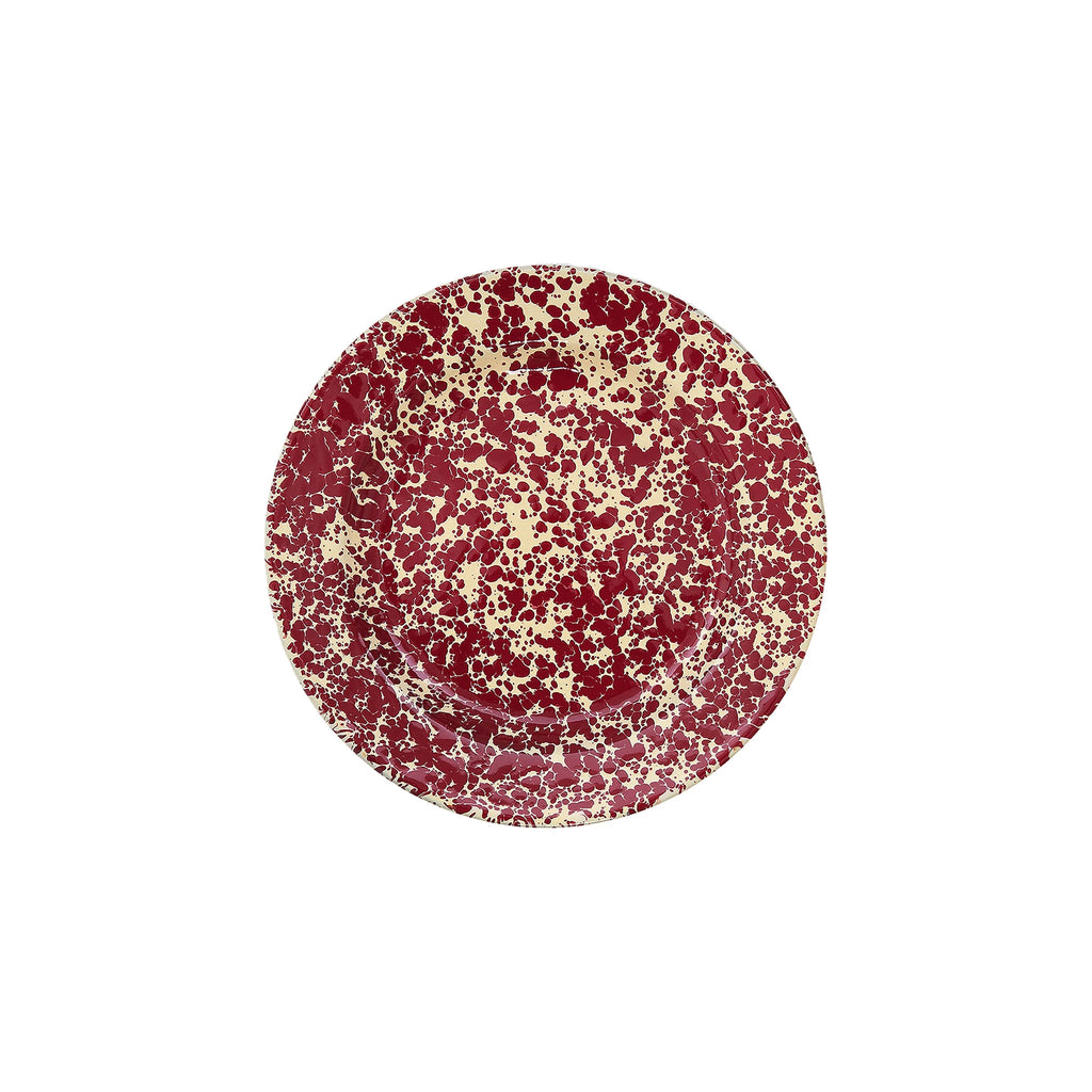Splatter Salad Plate - Burgundy and Cream